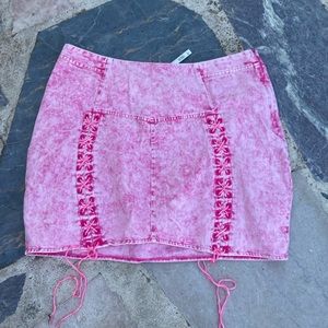 ASOS acid wash lace up mini skirt
